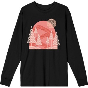 Adventure Society Mountain & Pine Trees Adult Crew Neck Long Sleeve Tee - 1 of 2
