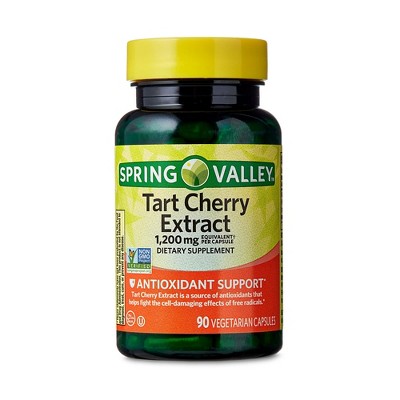 Spring Valley Tart Cherry Extract 1,200mg Antioxidant Support, 90 Vegetarian Capsules, Gluten-Free & Non-GMO