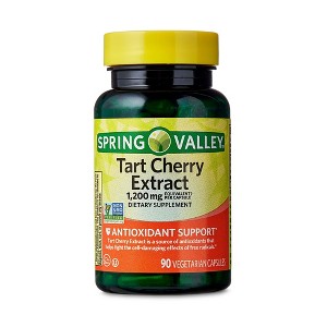 Spring Valley Tart Cherry Extract 1,200mg Antioxidant Support, 90 Vegetarian Capsules, Gluten-Free & Non-GMO - 1 of 4