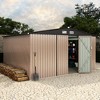 Outdoor Metal Storage Shed, Weatherproof Garden Shed with lock, Sloping Roof & Ventilation,  for Backyard, Patio & Garage Storage - 2 of 4