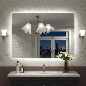 Apmir Super Bright 192 LEDs/m Back LED Lighted Anti-Fog Tempered Glass Bathroom/Vanity Mirror with ETL & 3-Year Warranty - 1 of 4