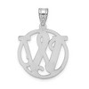 Black Bow Jewelry Rhodium Plated Sterling Silver Fancy Script Initial A-Z Pendant, 20mm - 3 of 4