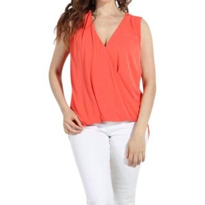 Women's Everyday Cupro Surplice Tank - Veronica M - 1 of 3