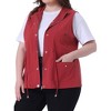Agnes Orinda Women's Plus Size Utility Cargo Pockets Drawstring Waist Sleeveless Scrub Vests - 2 of 4