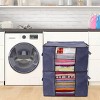 2Pcs Clothes Storage Bag 90L Large Capacity Foldable Closet Organizer w/ Thick Fabric Clear Window Dual-Zipper - 3 of 4