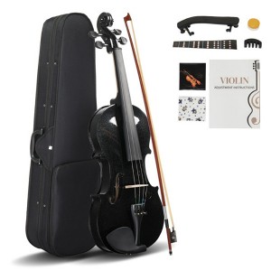 AZL1 Life Concept Orchestral String Instruments Complete 4/4 Violin Beginner Set with Hard Case and Full Accessories, Black, 31.5"*10.24"*5.12" - 1 of 4