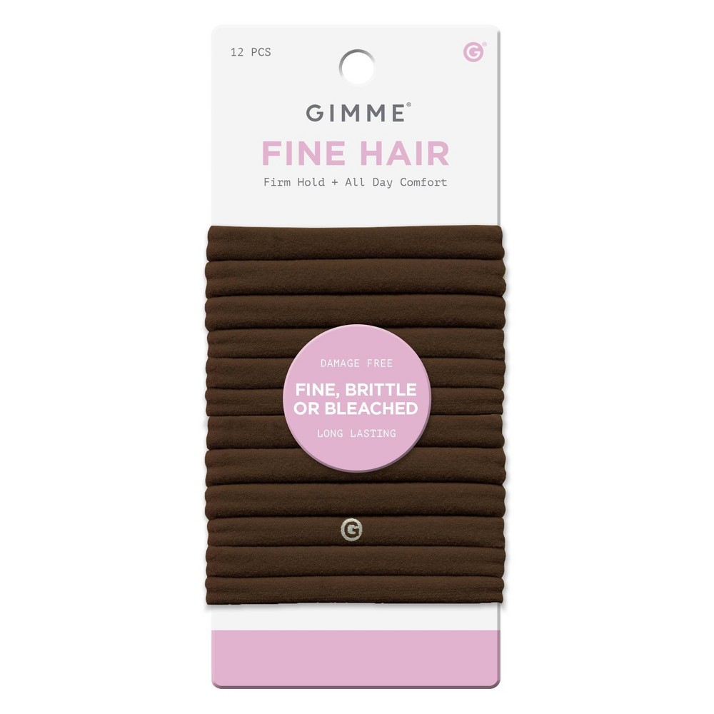 Photos - Hair Styling Product Gimme Beauty Fine Hair Band - Brown - 12pk