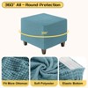Unique Bargains Square Jacquard Ottoman Slipcover with Elastic Bottom for Furniture Protector - 3 of 4