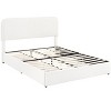 Sapphtopaz Queen Bed Frame with Curved Stitched Tufted Headboard Boucle Upholstered Platform Bed with Drawers Beds for Apartment, Bedroom - 4 of 4