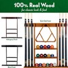 ISZY Billiards Wooden Wall Mounted Pool Cue Accessories Billiard Ball and Stick Holder Rack, Holds 6 Pool Cues and Full Set of Balls - 4 of 4
