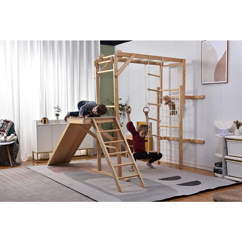 Avenlur Grove - Wood indoor 8-in-1 Wall Jungle Gym, 4 of 10