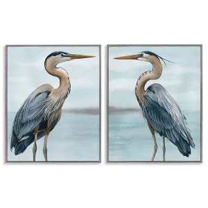 Stupell Industries Detailed Heron Bird Duo 2pc Framed Giclee Art Set - 1 of 4