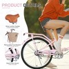 RISOKEYS Ladies Cruiser Bike,Single Speed Folding Steel Frame Bicycle with Front Basket & Rear Rack,Front Caliper Brake & Rear Band Brake - 2 of 4