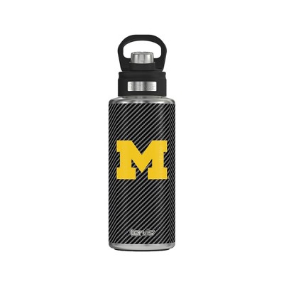 NCAA Michigan Wolverines 32oz Carbon Fiber Stainless Steel Water Bottle