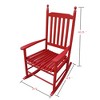 VYNXARIA Elegant Rose Red Wooden Porch Rocker Chair for Relaxation - Classic Design,Comfortable Seating£¬without mat - 3 of 4