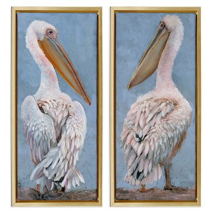 Stupell Industries Classic Pelicans Gazing Black Framed Floater Canvas Wall Art (Set of 2) - 1 of 4