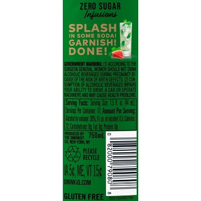 Smirnoff Zero Sugar Infusions Watermelon Mint Vodka - 750ml Bottle