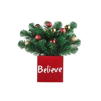 13in Believe Classic Greenery Christmas Decor - Haute Décor