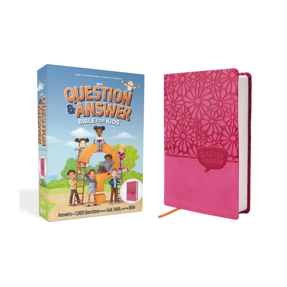 Nirv, Question and Answer Bible for Kids, Leathersoft, Pink, Comfort Print - by Zondervan Publishing (Leather Bound)