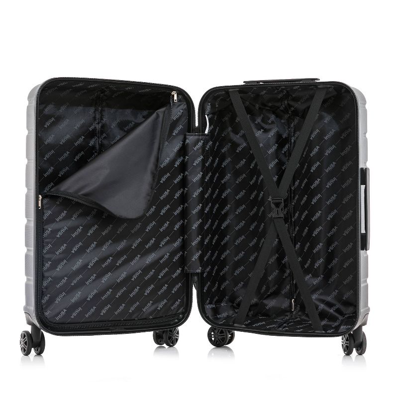 InUSA Trend Lightweight Hardside Large Checked Spinner Suitcase, 4 of 8