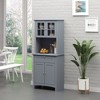 Elegant Buffet with Hutch, Kitchen Pantry Storage Cabinet with Framed Glass Door Drawer and Microwave Space - 2 of 4