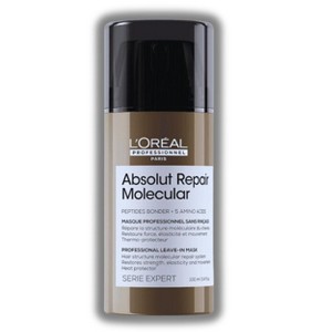 L'Oreal Serie Expert Absolut Repair Molecular Leave-In Mask | Loreal Absolute Masque Provides Heat Protection | Repairs Hair (3.4 oz) - 1 of 3