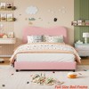 Twin/Full/Queen Size Bed Frame for Kids w/ Velvet Upholstered Headboard, Cute Low Profile Platform Bed for Girls and Boys - 3 of 4