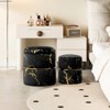 Ridstar Set of 2 Round Storage Ottoman For Living Room, Bedroom-Black - 4 of 4