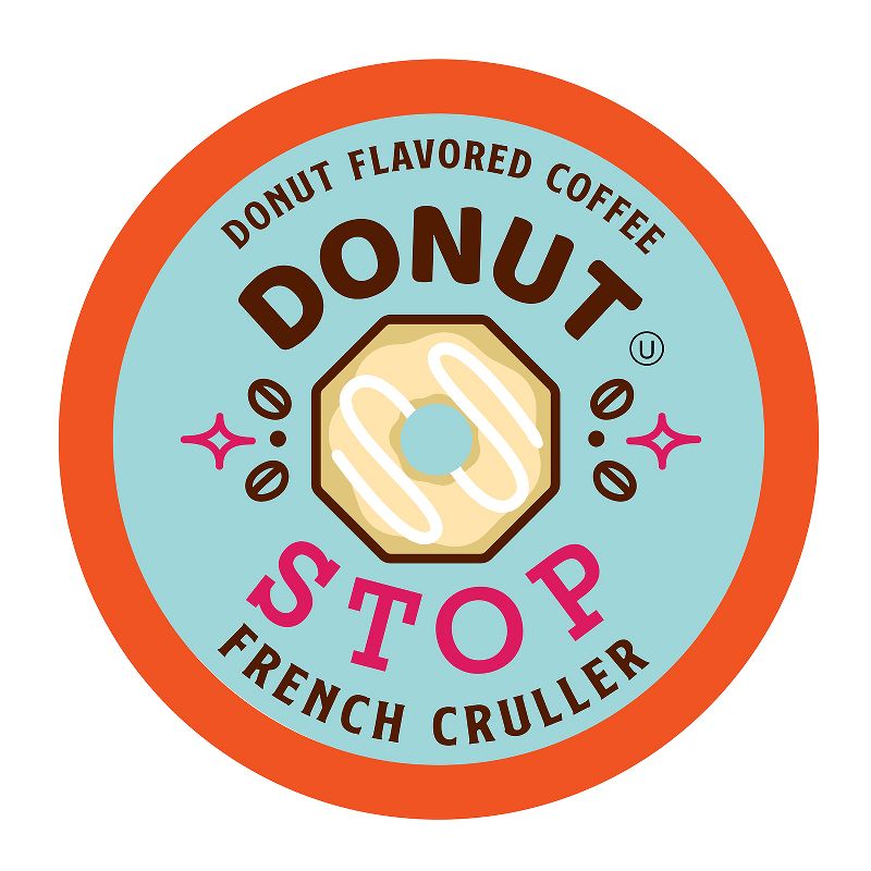 Donut Stop Flavored Coffee Pods, compatible with Keurig K Cup Brewers,French Cruller,40 Count, 1 of 6