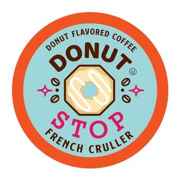 Donut Stop Flavored Coffee Pods, compatible with Keurig K Cup Brewers,French Cruller,40 Count