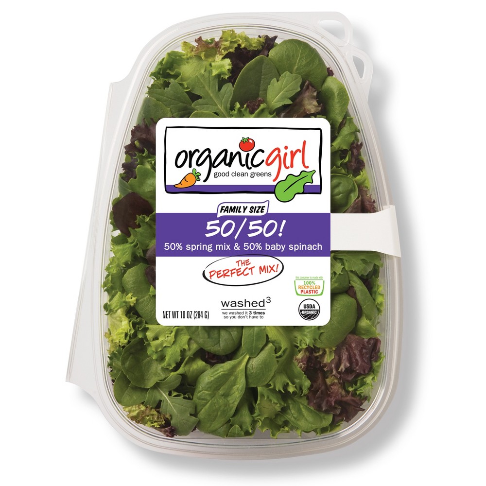 Organic Girl 50/50! Spring Mix Baby Spinach - 10oz