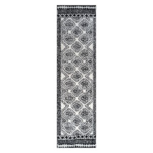World Rug Gallery Geometric Shag Rug – Ideal for Living Room, Bedroom, or Entryway – White – Medium Pile, Easy to Clean - 1 of 4