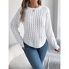 Sweaters for Women Lightweight Lantern Long Sleeve Women Sweater Crewneck Waffle Knit Pullover Sweaters - 3 of 4