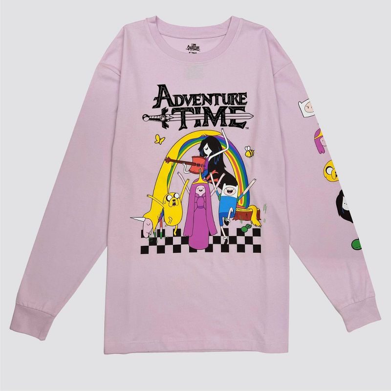Men&#39;s Adventure Time Long Sleeve Graphic T-Shirt - Lavender, 1 of 5