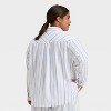 Women's Striped Cotton Blend Long Sleeve Pajama Shirt - Auden™ - 2 of 3
