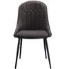 Abraham Dark Gray Fabric & Black Finish Side Chair (Set of 2) - 4 of 4