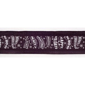 Christmas Ribbon (Set of 3) 4" Width – 10 Yards Black and White Sentiments By Melrose - 1 of 3