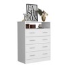 33.07'' Wood Dresser with Superior Top Four Drawer Dresser, Superior Top, One Open Shelf - 3 of 4