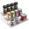 iDESIGN Twillo Plastic Stadium Spice Rack Tier Organizer Metallico Clear: Kitchen Cabinet Storage, Hand Wash, 10.25" Width - 3 of 4