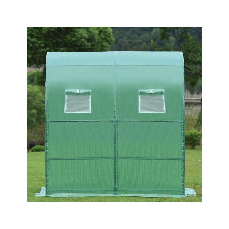 Aoodor 6.7ft. x 3.3ft. x 7.2ft. Outdoor Walk-in Greenhouse Lean to Portable Wall Two Doors, 5 of 8