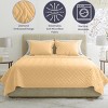 Lavish Home 2PC Twin Quilt Set with Sham, Yellow - 2 of 4