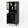 VYNXARIA Elegant  Tall Storage Bookcase with Tempered Glass Doors and Adjustable Shelves - 4 of 4