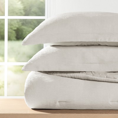 Cloud Weave Textured Comforter Set, Plush All-Season Down Alternative, Ultra Soft, 3-Piece Set - Becky Cameron