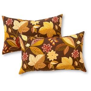 Kensington Garden 2pc 19"x12" Rectangular Outdoor Lumbar Pillows - 1 of 4