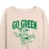 Women's - Marvel - Hulk Go Green Lightweight French Terry Wide Neck Long Sleeve Shirt - 2 of 4