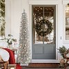 Puleo 6' Pre-Lit Artificial Alpine Silver Pencil Tree - 3 of 4