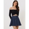 INSPIRE CHIC Women's Vintage Summer High Waist with Belt A-Line Mini Jean Skirts - 2 of 4