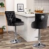 Large Velvet Bar Stool Heavy Duty Chrome Base Comfy Deep Button Swivel Chair - 2 of 4