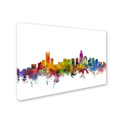 Trademark Fine Art -Michael Tompsett 'Charlotte North Carolina Skyline' Canvas Art