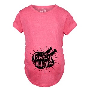 Turkey Smuggler T shirt Funny Thanksgiving Maternity Shirt Pregnancy New Baby Tee - Crazy Dog Maternity T Shirt - 1 of 4